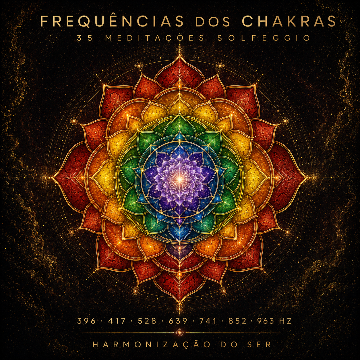 Capa de Frequências dos Chakras, 35 Meditações Solfeggio